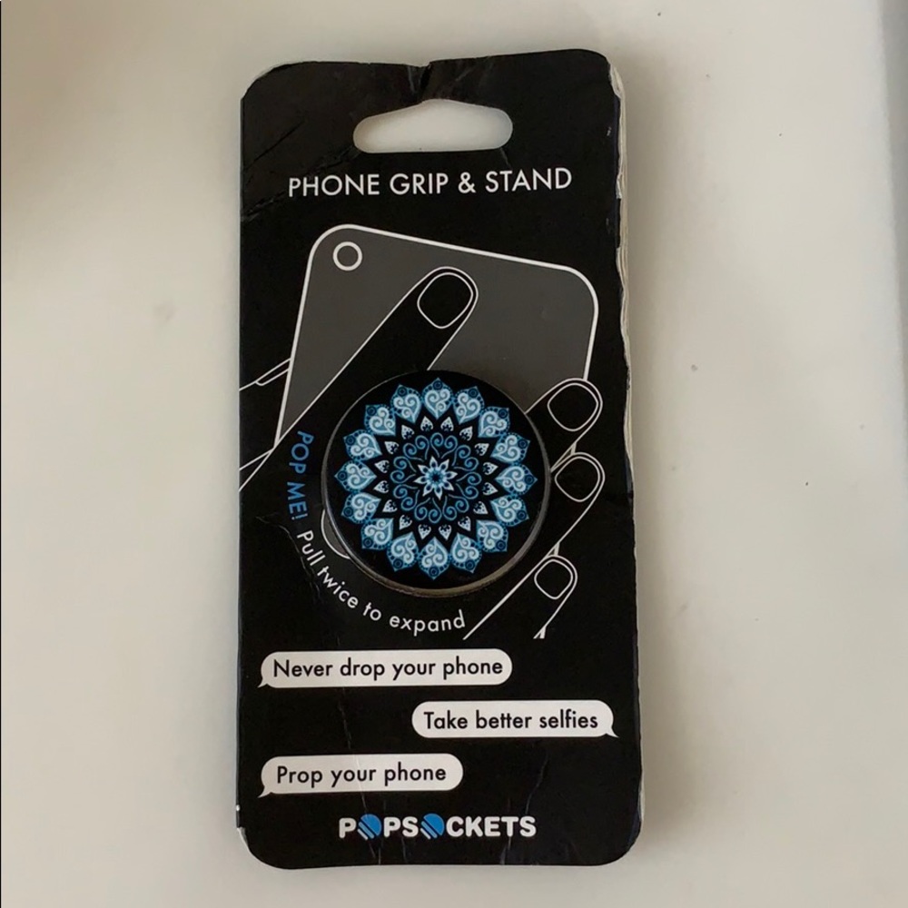 Blue and Black Kaleidoscope Popsocket